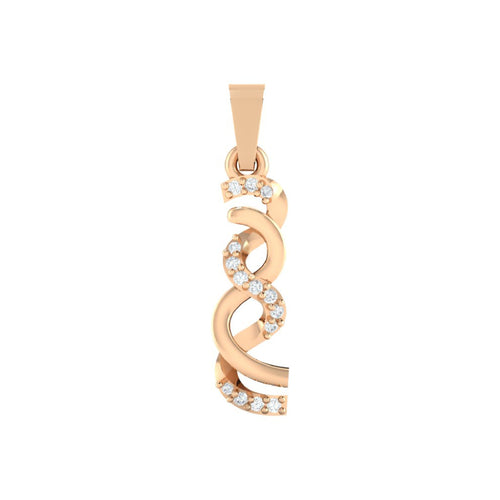 18Kt rose gold real diamond pendant by diamtrendz