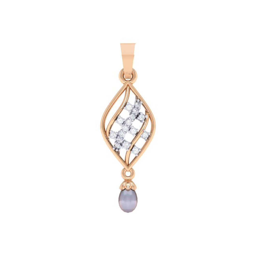 18Kt rose gold real diamond shape pendant by diamtrendz