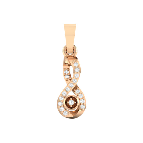18Kt rose gold real diamond pendant by diamtrendz
