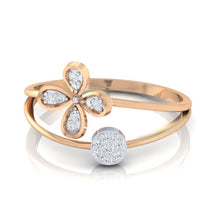 Load image into Gallery viewer, 18Kt rose gold floral diamond ring by diamtrendz
