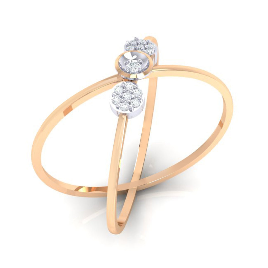 18Kt rose gold natural diamond ring by diamtrendz