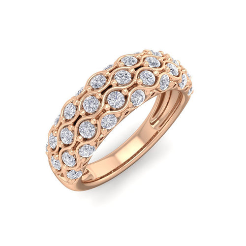 18Kt rose gold designer band diamond ring by diamtrendz