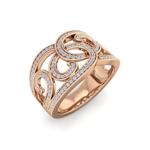 18Kt rose gold designer diamond ring by diamtrendz