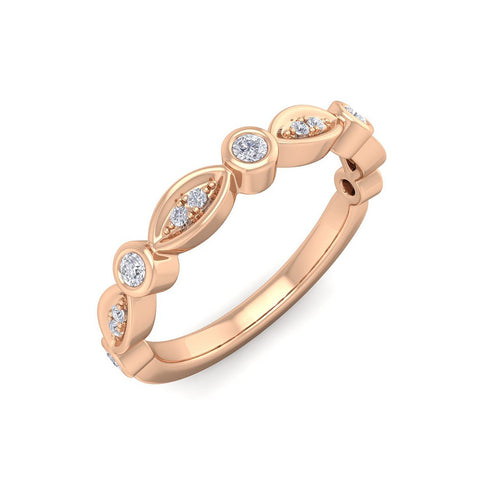 18Kt rose gold designer band diamond ring by diamtrendz