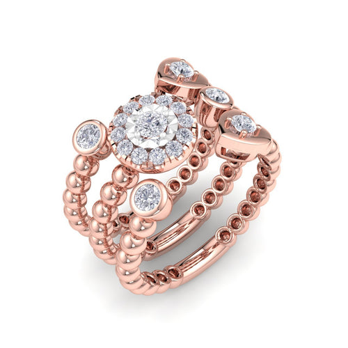 18Kt rose gold designer heart diamond ring by diamtrendz