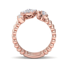 Load image into Gallery viewer, 18Kt rose gold designer heart diamond ring by diamtrendz
