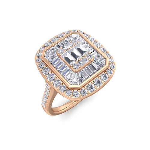 18Kt rose gold designer solitaire diamond ring by diamtrendz