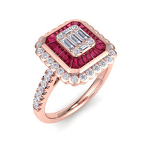 Load image into Gallery viewer, 18Kt rose gold designer solitaire diamond ring by diamtrendz

