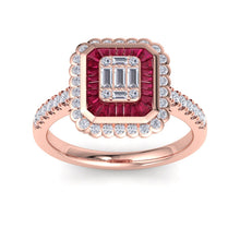 Load image into Gallery viewer, 18Kt rose gold designer solitaire diamond ring by diamtrendz
