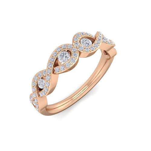 18Kt rose gold designer band diamond ring by diamtrendz