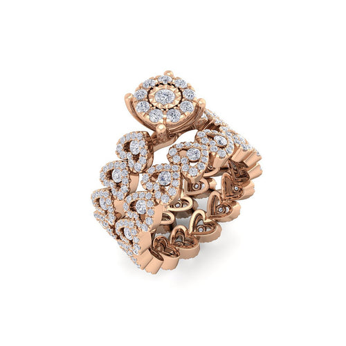18Kt rose gold designer solitaire diamond ring by diamtrendz