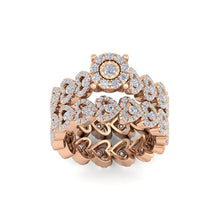 Load image into Gallery viewer, 18Kt rose gold designer solitaire diamond ring by diamtrendz
