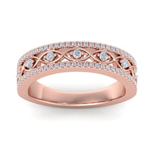 Load image into Gallery viewer, 18Kt rose gold designer band diamond ring by diamtrendz
