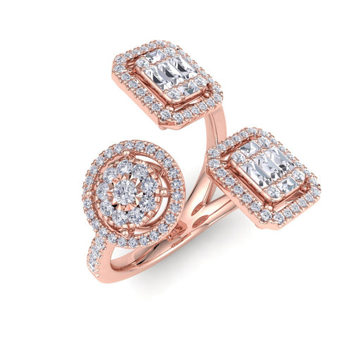 18Kt rose gold designer diamond ring by diamtrendz