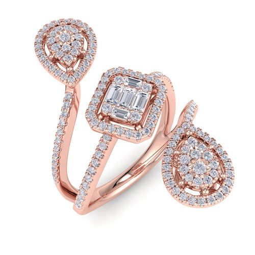 18Kt rose gold designer diamond ring by diamtrendz