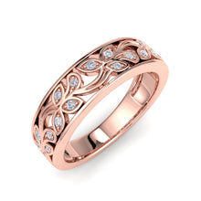 Load image into Gallery viewer, 18Kt rose gold designer band diamond ring by diamtrendz

