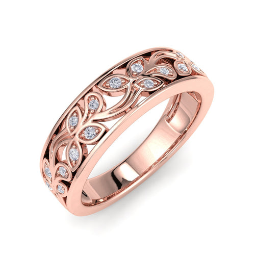 18Kt rose gold designer band diamond ring by diamtrendz
