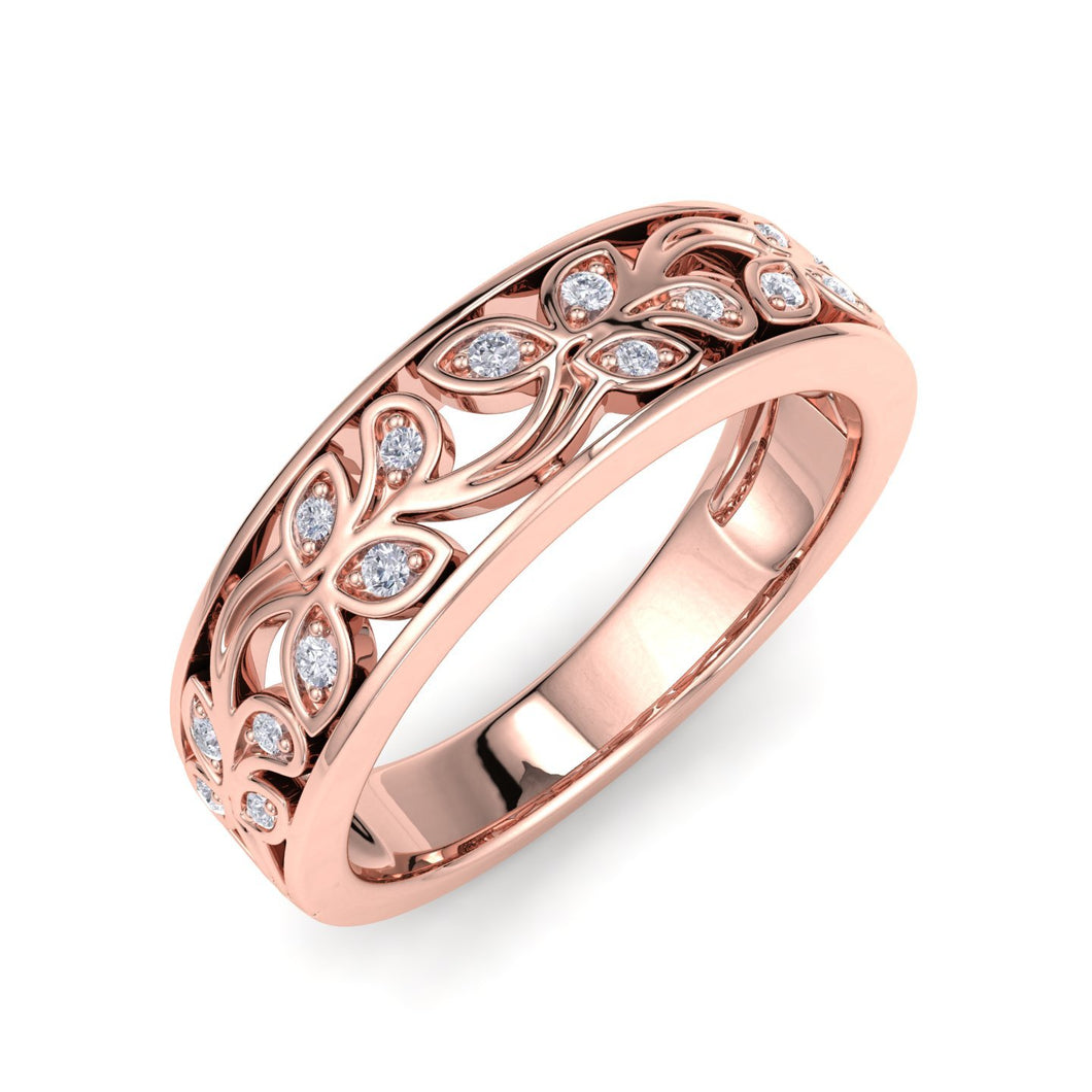 18Kt rose gold designer band diamond ring by diamtrendz