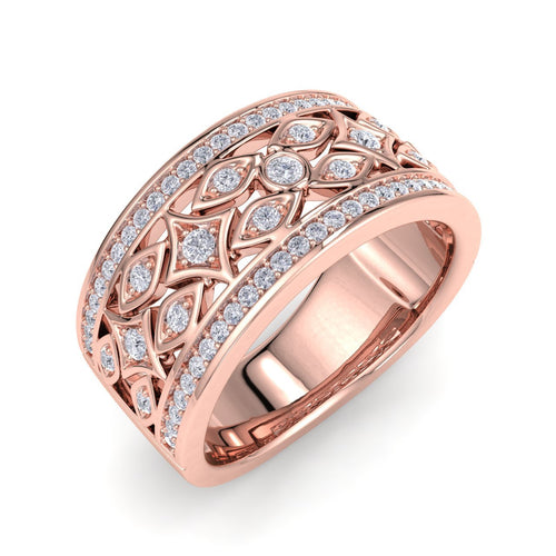 18Kt rose gold designer band diamond ring by diamtrendz