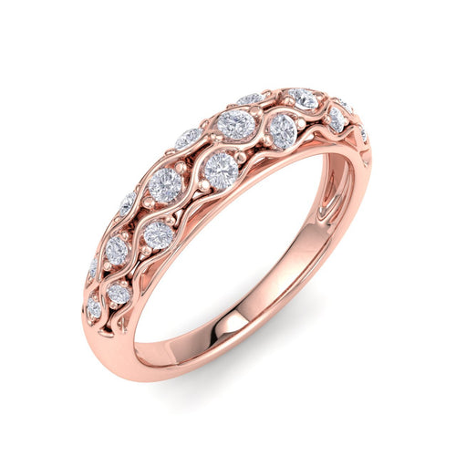 18Kt rose gold designer band diamond ring by diamtrendz