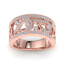 Load image into Gallery viewer, 18Kt rose gold designer band diamond ring by diamtrendz
