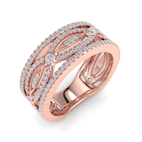 18Kt rose gold designer band diamond ring by diamtrendz