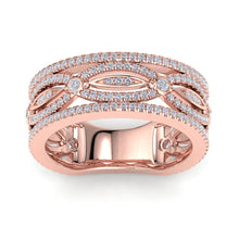 Load image into Gallery viewer, 18Kt rose gold designer band diamond ring by diamtrendz
