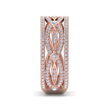 Load image into Gallery viewer, 18Kt rose gold designer band diamond ring by diamtrendz

