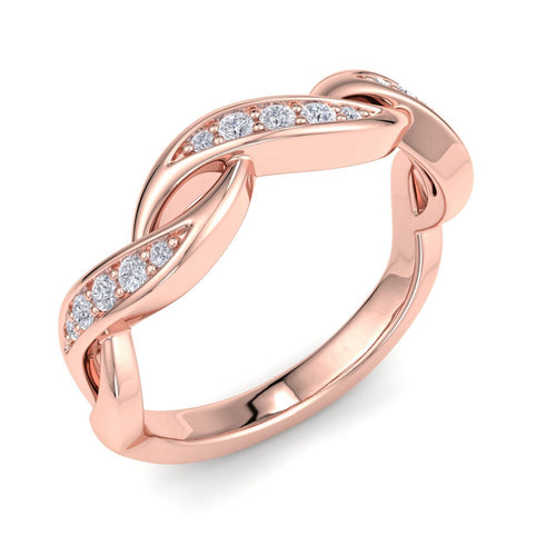 18Kt rose gold designer band diamond ring by diamtrendz