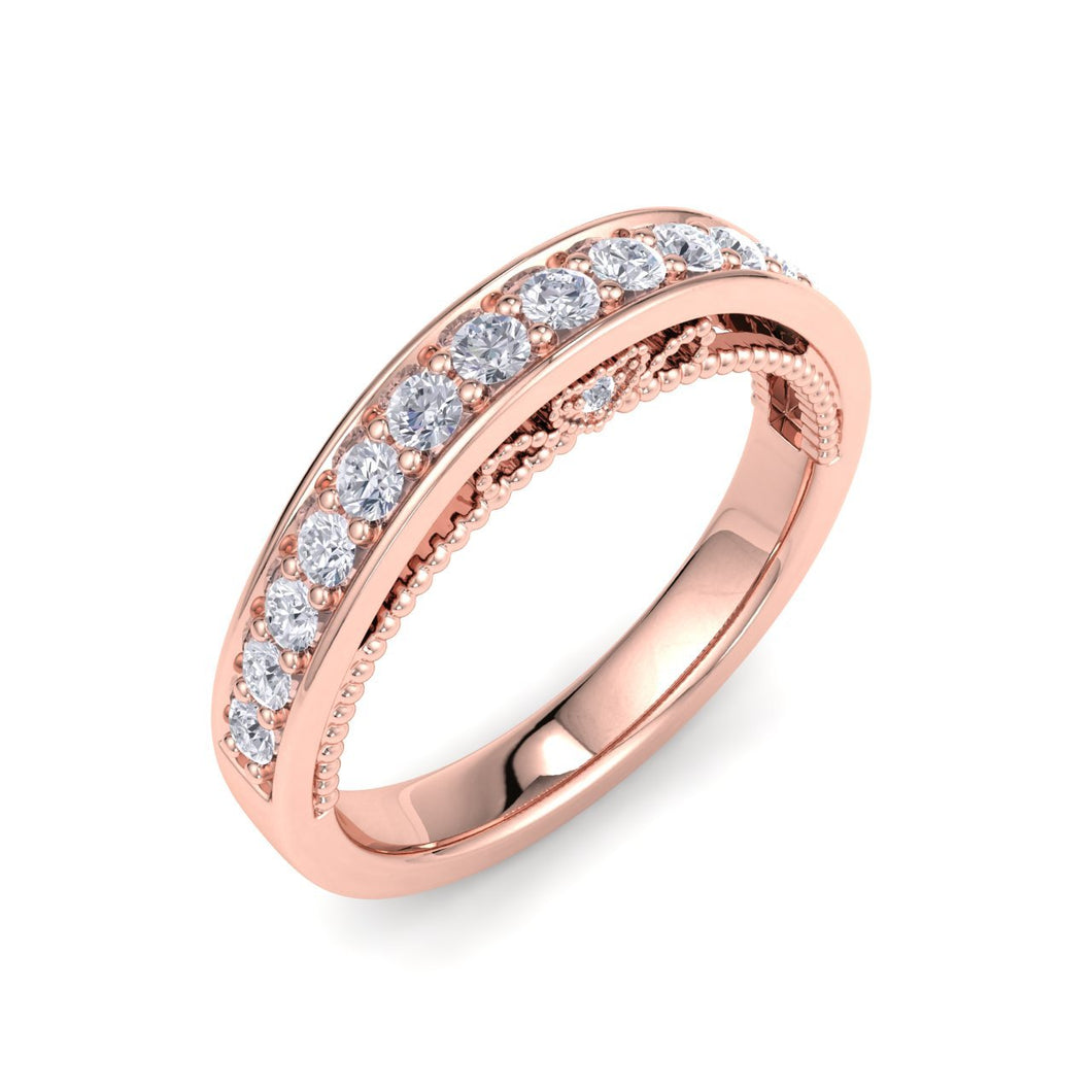 18Kt rose gold designer band diamond ring by diamtrendz