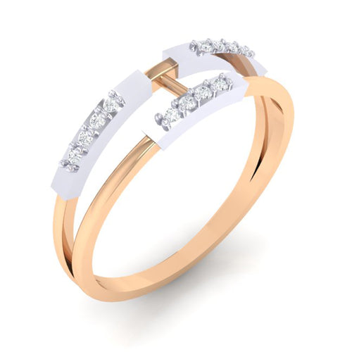 18Kt rose gold real diamond ring 30(1) by diamtrendz