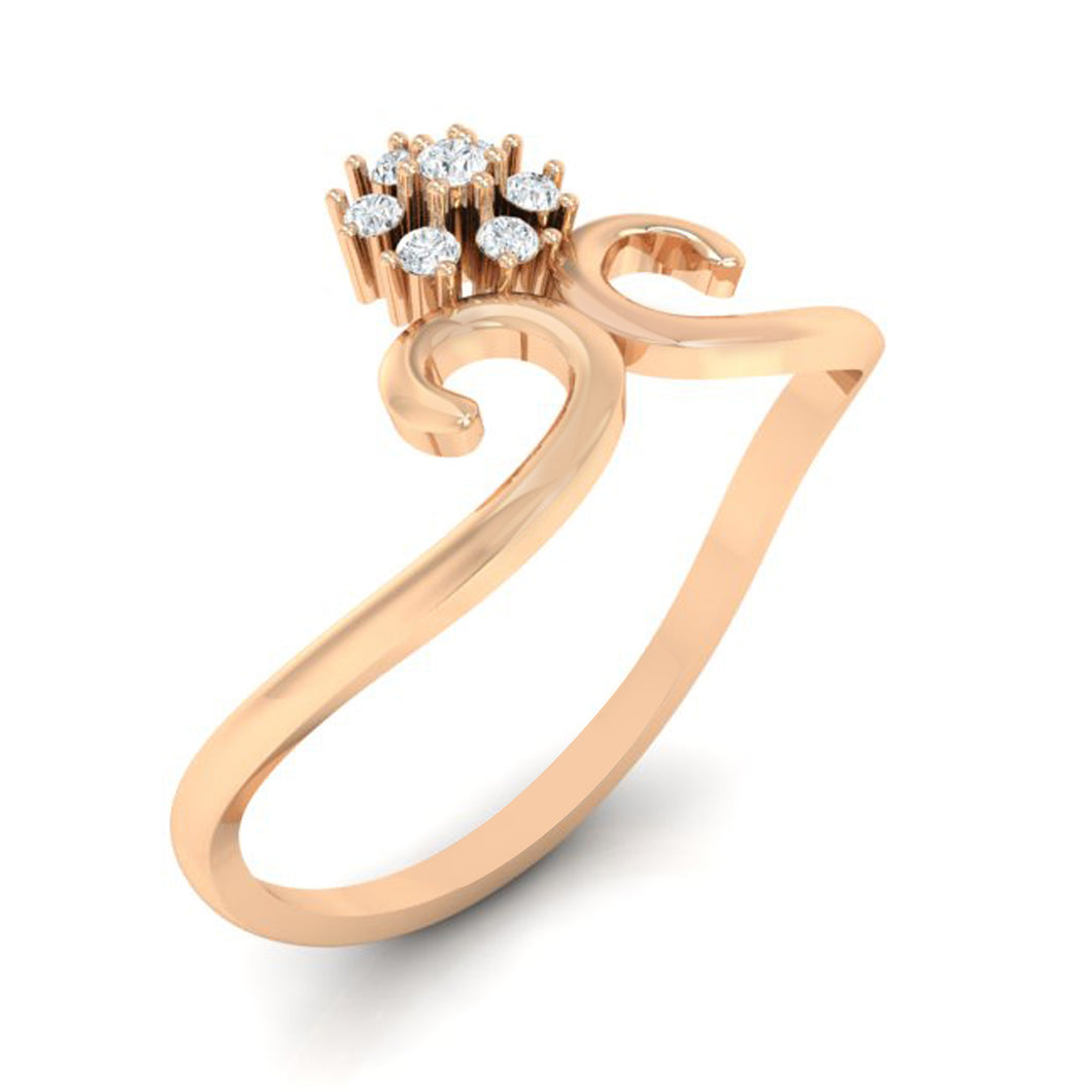 18Kt rose gold real diamond ring 31(1) by diamtrendz