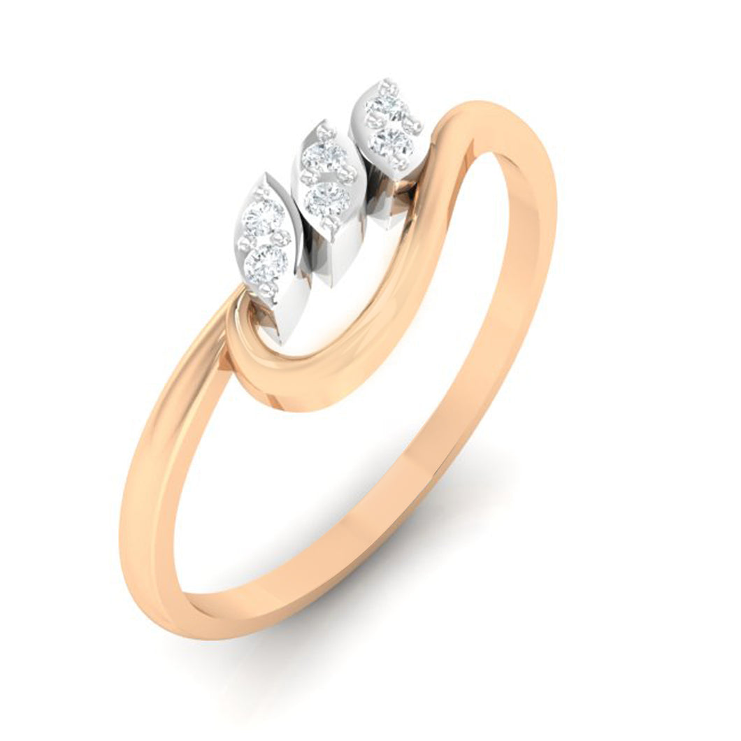 18Kt rose gold real diamond ring 33(1) by diamtrendz
