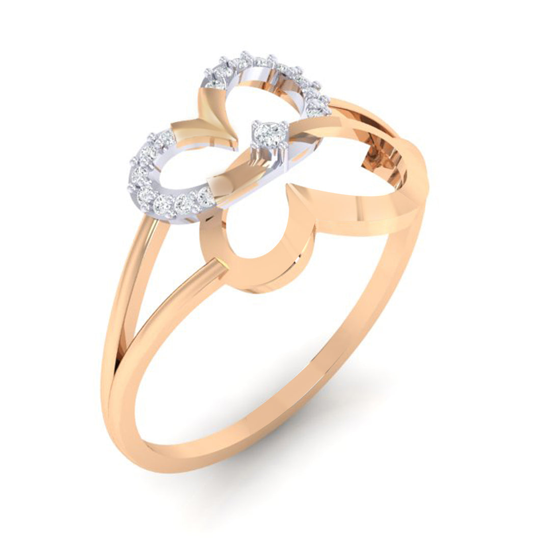 18Kt rose gold real diamond ring 34(1) by diamtrendz