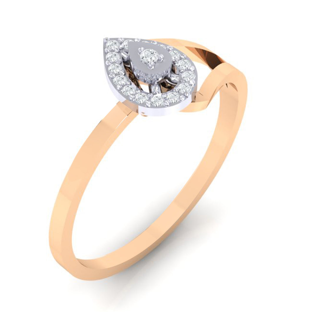 18Kt rose gold real diamond ring 35(1) by diamtrendz