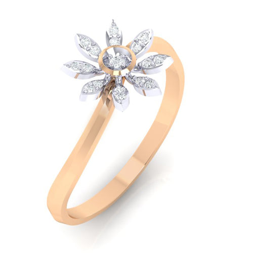 18Kt rose gold real diamond ring 36(1) by diamtrendz