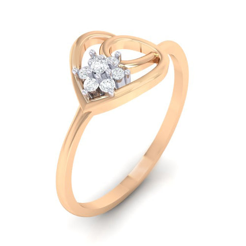 18Kt rose gold real diamond ring 37(1) by diamtrendz