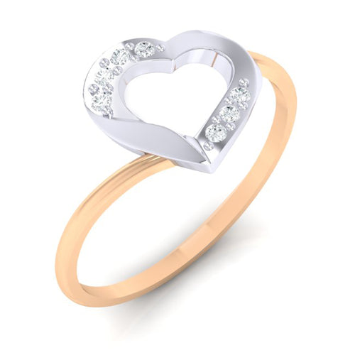 18Kt rose gold real diamond ring 38(1) by diamtrendz