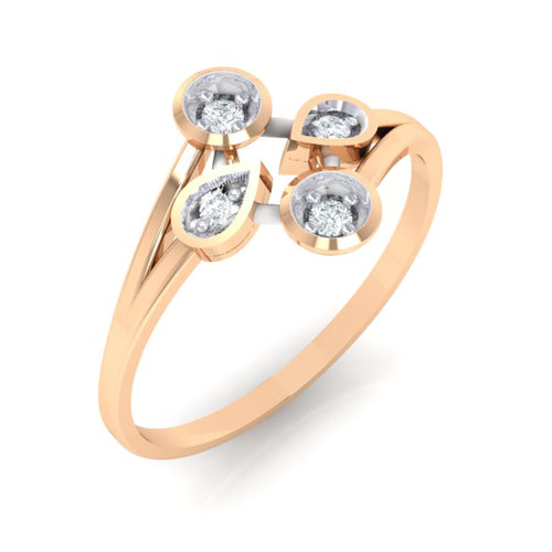 18Kt rose gold real diamond ring 40(1) by diamtrendz