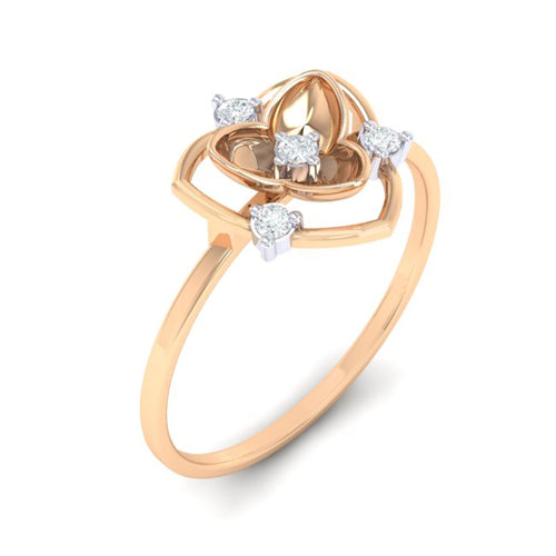 18Kt rose gold real diamond ring 41(1) by diamtrendz