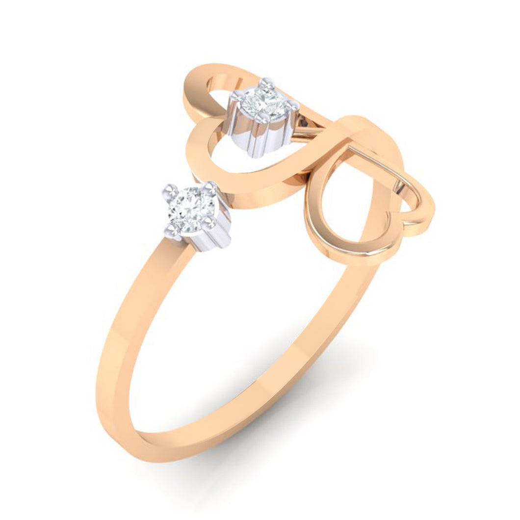 18Kt rose gold real diamond ring 42(1) by diamtrendz