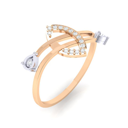 18Kt rose gold real diamond ring 44(1) by diamtrendz
