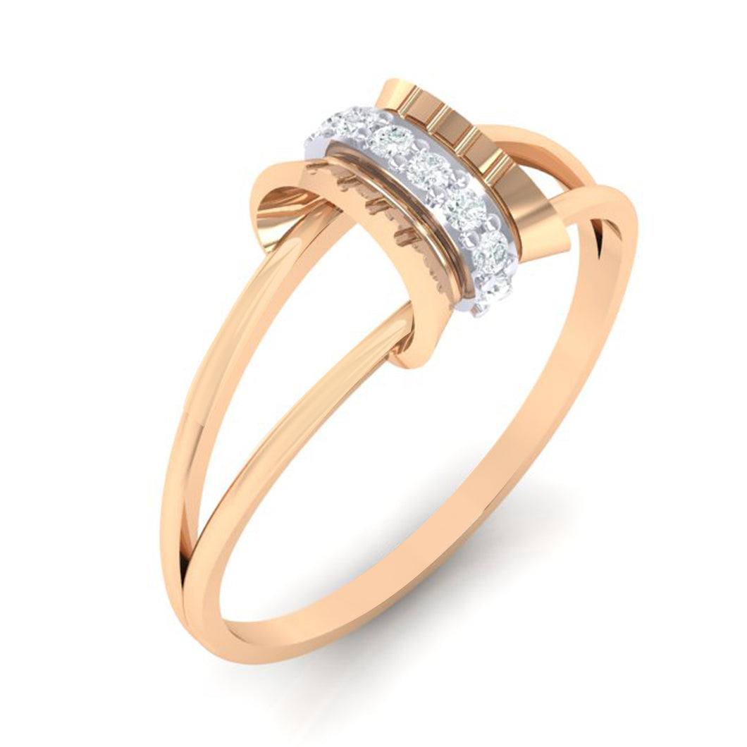 18Kt rose gold real diamond ring 45(1) by diamtrendz