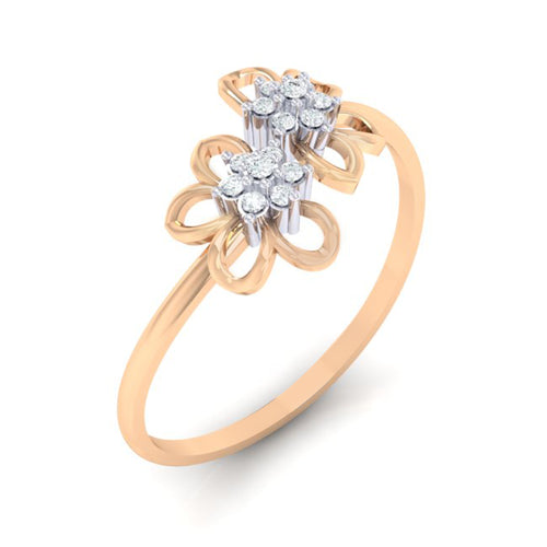 18Kt rose gold real diamond ring 46(1) by diamtrendz