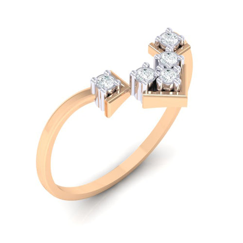 18Kt rose gold real diamond ring 47(1) by diamtrendz