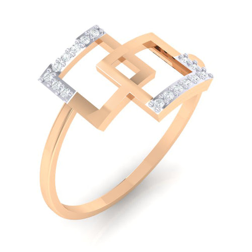 18Kt rose gold real diamond ring 48(1) by diamtrendz
