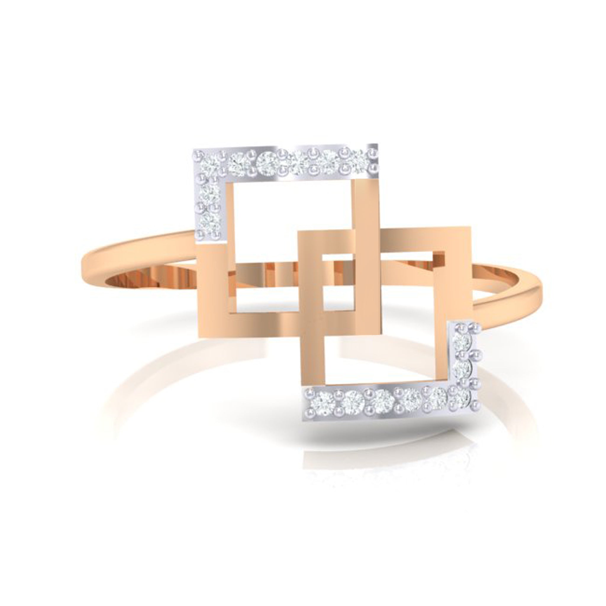 Vintage Beautiful 14K Karat Solid White Gold Designer Square Shaped Diamond  Ring | eBay