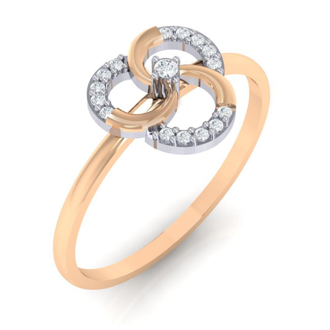 18Kt rose gold real diamond ring 51(1) by diamtrendz