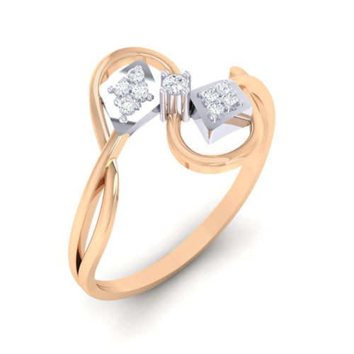 18Kt rose gold real diamond ring 52(1) by diamtrendz
