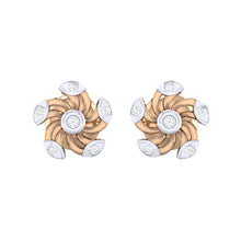 Load image into Gallery viewer, 18Kt rose gold real diamond stud earring 52(2) by diamtrendz
